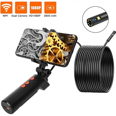 Boroskopická kamera 8mm duálna FULL HD s Wifi + podstavcom na mobil - 5m kábel