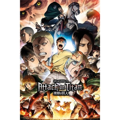 Plagát, Obraz - Attack on Titan (Shingeki no kyojin) - Season 2 Collage Key Art, (61 x 91,5 cm)