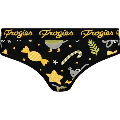 Forgies Dámske kalhotky Mice Christmas černá | krémová – Zboží Dáma