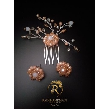 Image 1 of Radi handmade Гребенче за коса с бежави кристали (558 РіСЂ.)