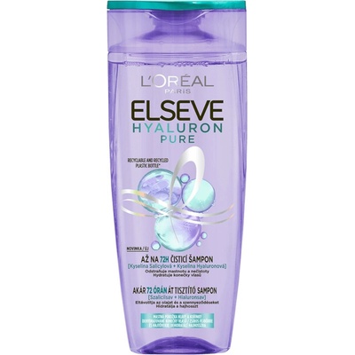 L’Oréal Paris Elseve Hyaluron Pure hydratačný šampón pre mastnú vlasovú pokožku a suché končeky 250 ml