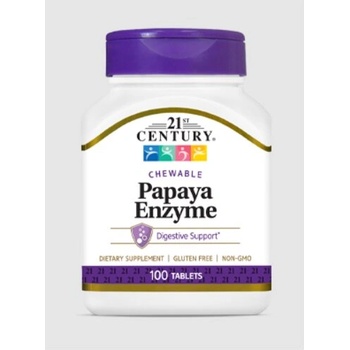 21st Century Храносмилателни Ензими - Папая | 100 Chew tabs (9192)
