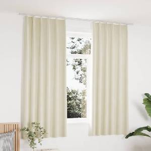 Pure Line Home Кадифени завеси в цвят кремав с перделък, 2 бр. , 140 x 175 см