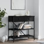 vidaXL Конзолна маса, черна, 75x34, 5x75 см, инженерно дърво (833408)