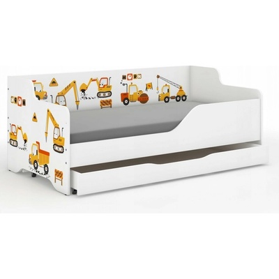 Wooden Toys Lilu 3 stavebné autíčka biela + zásuvka Ľavá strana