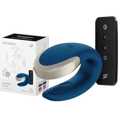 Вибратор за двойки с дистанционно и смартфон контрол - Double Love Blue (SATISFY246)