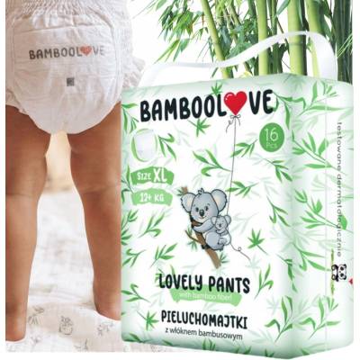 Bamboolove Jednorázové bambusové. XL 12+ kg 16 ks
