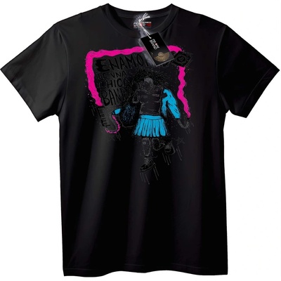 NOONEBRAND Тениска Влюбен в момиче от банда - 4XL, Black