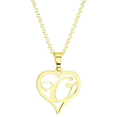 Gemmax Zlatý řetízek s písmenkem O - srdíčko GLSYN-00731-36261