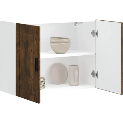 vidaXL Кухненски стенен шкаф Porto, опушен дъб, инженерно дърво (854072)