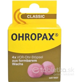 Ohropax CLASSIC Ušné vložky voskové jednorazové 4 ks