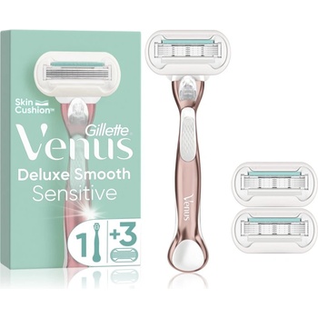 Gillette Venus Deluxe Smooth Sensitive самобръсначка + резервни остриета RoseGold 3 бр