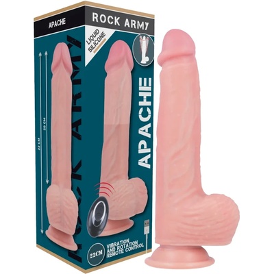 Дилдо с вибрации и ротации, течен силикон, 22см. - Apache Realistic (D-223369)