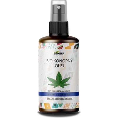 Biokora Bio konopný olej 100% prírodný olej 100 ml
