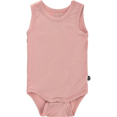 Detské body bez rukávov z bambusu ružovej Misty Rose MINYMO