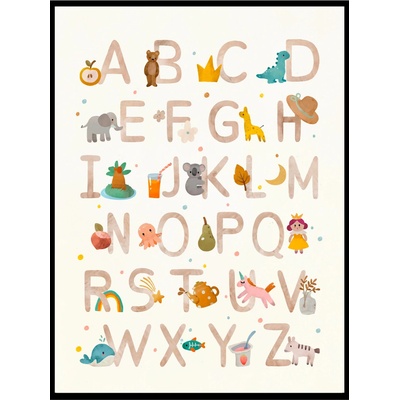 Obraz - Animals - Abeceda Velikost: 30 x 40