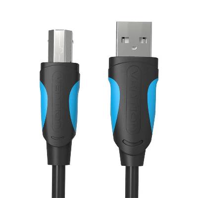 Кабел за принтер Vention VAS-A16-B500, USB-A 2.0 към USB-B, 5m, черен PVC (VAS-A16-B500)