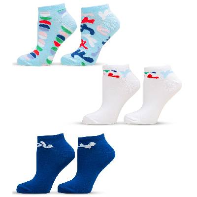 Комплект къси чорапи Happy Foottopia - Сини, 3 чифта, размер 43-46 (9621)