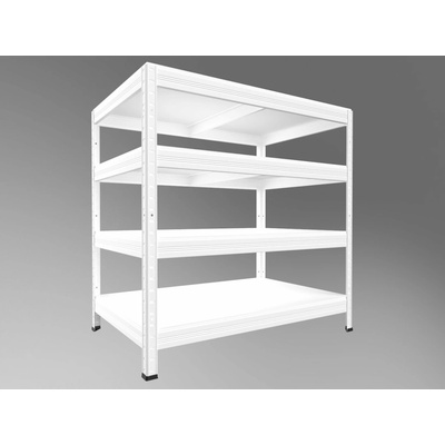 Biedrax Regál do technickej miestnosti 60 x 75 x 90 cm, biely, 4 police biele lamino 12mm, 200 kg na policu