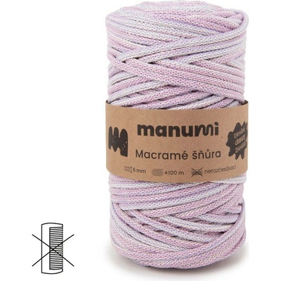 Manumi Macramé šňůra 5mm světle růžovo-fialová - 1 ks