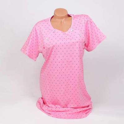 Розова нощница за кърмачки с малки сиви точици