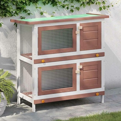 vidaXL 9799.170836 červeno bílá 4 dvířka 90 x 45 x 90 cm dřevo