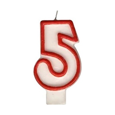Dortová číslová svíčka "5" 75mm
