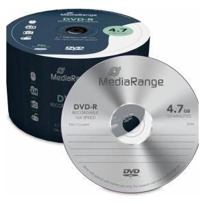 MediaRange DVD-R 4, 7 GB I 120 минути, 16x скорост, 50 бр. в целофан