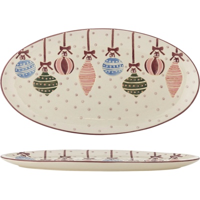 Bloomingville Servírovací talíř Ornamentia 32 cm, béžová barva, keramika
