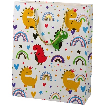 LEAN TOYS Darčeková taška Dinosaurus 32 cm x 26 cm x 10 cm