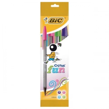 BIC Химикалки Bic Cristal Fun лилава/розова/синя/зелена 4бр