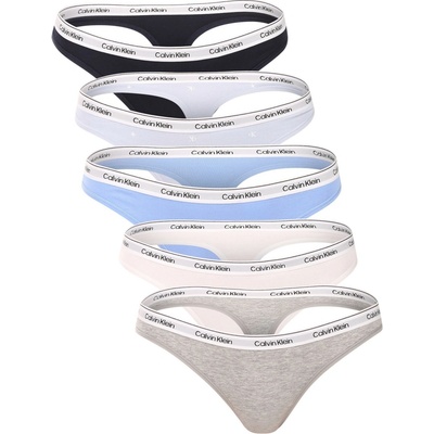 Calvin Klein 5PACK dámska tanga viacfarebná (QD5221 3KV)