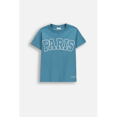 Coccodrillo Bavlněné tričko s krátkým rukávem tyrkysová s nápisem "Paris" vpředu