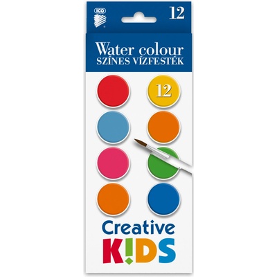 ICO Creative Kids vodové farby 12 ks 28 mm