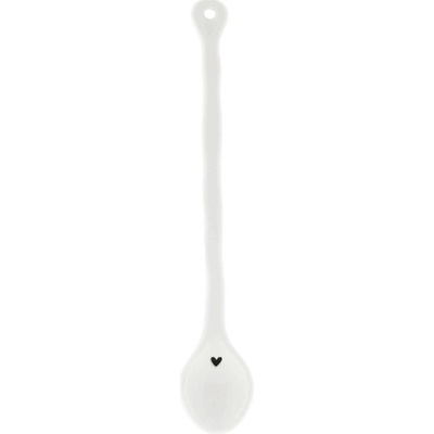 Bastion Collections KERAMICKÁ LŽIČKA LATTÉ bílá plochá 18,5cm LI SPOON 030 WH