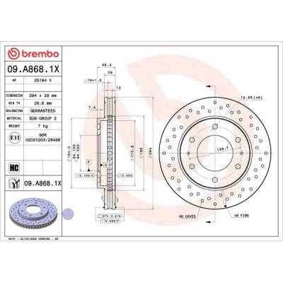Brzdový kotúč BREMBO XTRA LINE - Xtra 09.A868.1X