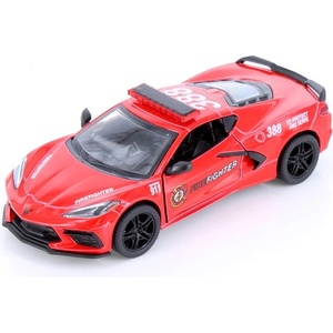 Kinsmart Метална количка Kinsmart Firefighter Edition - 2021 Chevrolet Corvette, 1: 36, червена (53115)