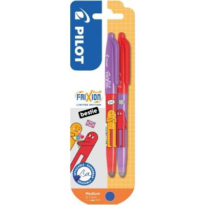 Gumovací roller FriXion Ball 07, Friends Ltd., R., BL, 2ks, červená/ fialová, BESTIE