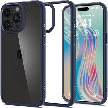 Spigen Противоударен Калъф за iPhone 15 Pro, SPIGEN Ultra Hybrid Case, Син (ACS06711)