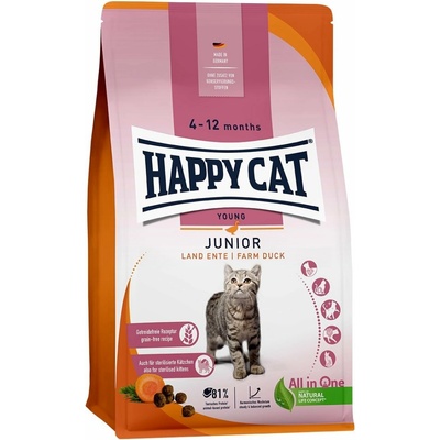 Happy Cat Young Junior venkovská kachna 4 x 1,3 kg