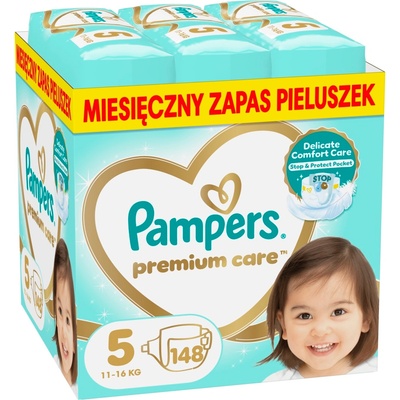 Pampers Бебешки пелени Pampers Premium Care - Monthly Pack, размер 5, 148 броя (1100017310)