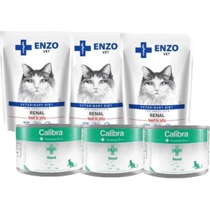 Calibra Veterinary Diets Cat Renal 6x200 г + ENZO VET Renal 6x100 г