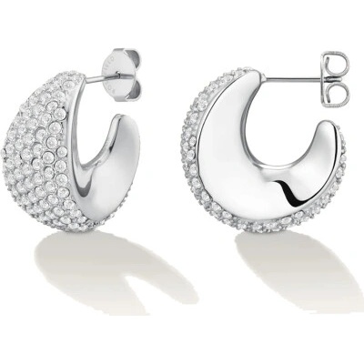 ROSEFIELD oceľové náušnice Pave Moon JEPMS-J1225