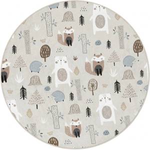 Mila Home Детски килим подходящ за пране ø120 cm Forest Friends - Mila Home (HKC-YuvHali-350-120x120)