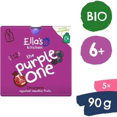 Ella's Kitchen BIO PURPLE ONE плодово пюре с касис (5x90 g)