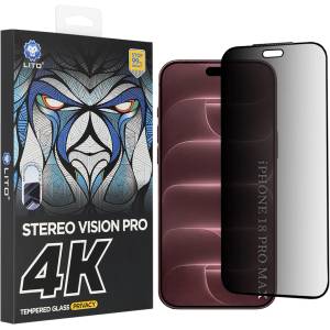 LITO Поверителен стъклен протектор Lito D+ Max 4K Privacy - iPhone 18 Pro Max - Черен