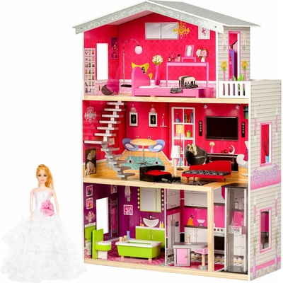 Ecotoys Dřevěný patrový domeček Malibu