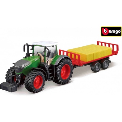 Bburago 10cm Farm tractor Fendt 1050 s přívěsem na balíky