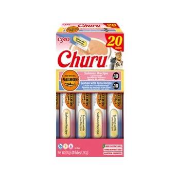 INABA Churu - микс от лакомства за котки с вкус на сьомга и сьомга с риба тон, 20 x 14 г