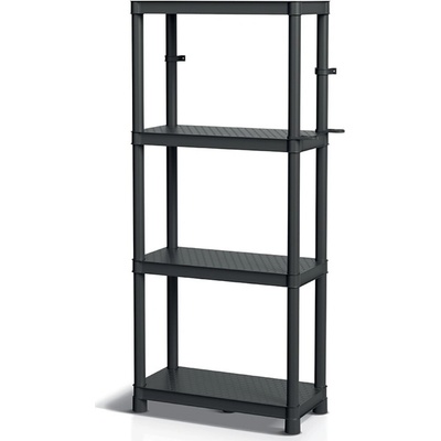 Prosperplast Regál do dielne STACKARO SOLID SMALL, 58x28x131,5cm, čierna KSS60-S411